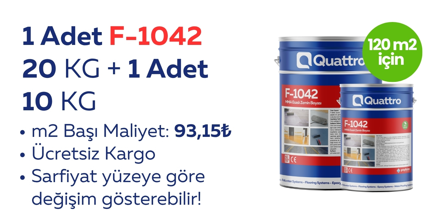 1 ADET 20 KG + 1 ADET 10 KG Quattro F-1042 Zemin Boyası