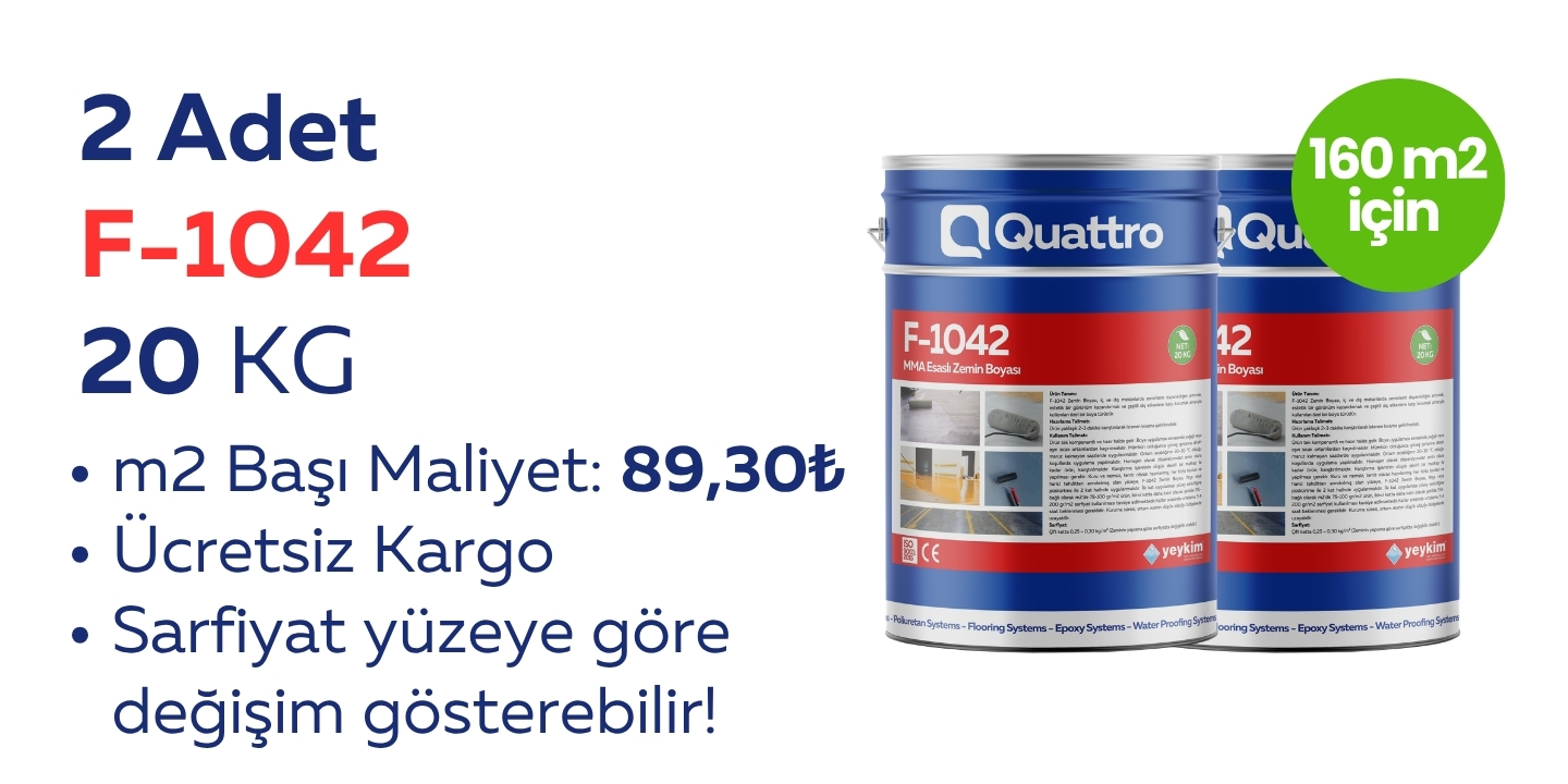 2 ADET 20 KG Quattro F-1042 Zemin Boyası