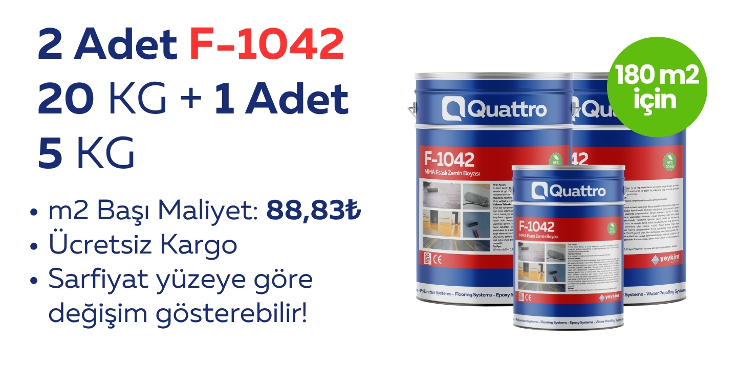 2 ADET 20 KG + 1 ADET 5 KG Quattro F-1042 Zemin Boyası