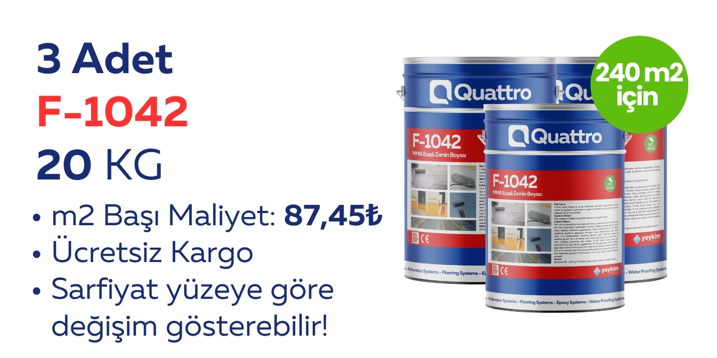 3 ADET 20 KG Quattro F-1042 Zemin Boyası