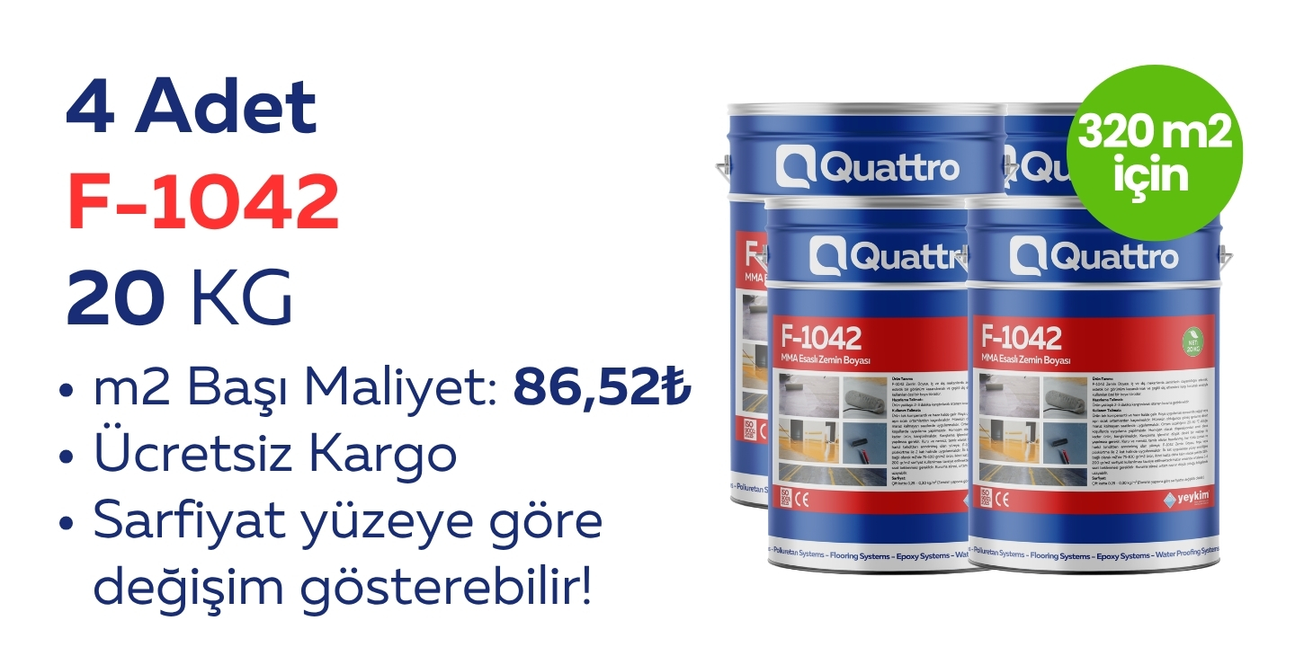 4 ADET 20 KG Quattro F-1042 Zemin Boyası