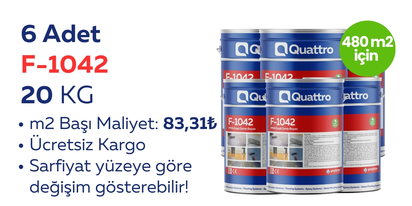 6 ADET 20 KG Quattro F-1042 Zemin Boyası